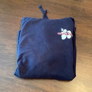 Trader Joe’s employee navy blue hoodie, medium